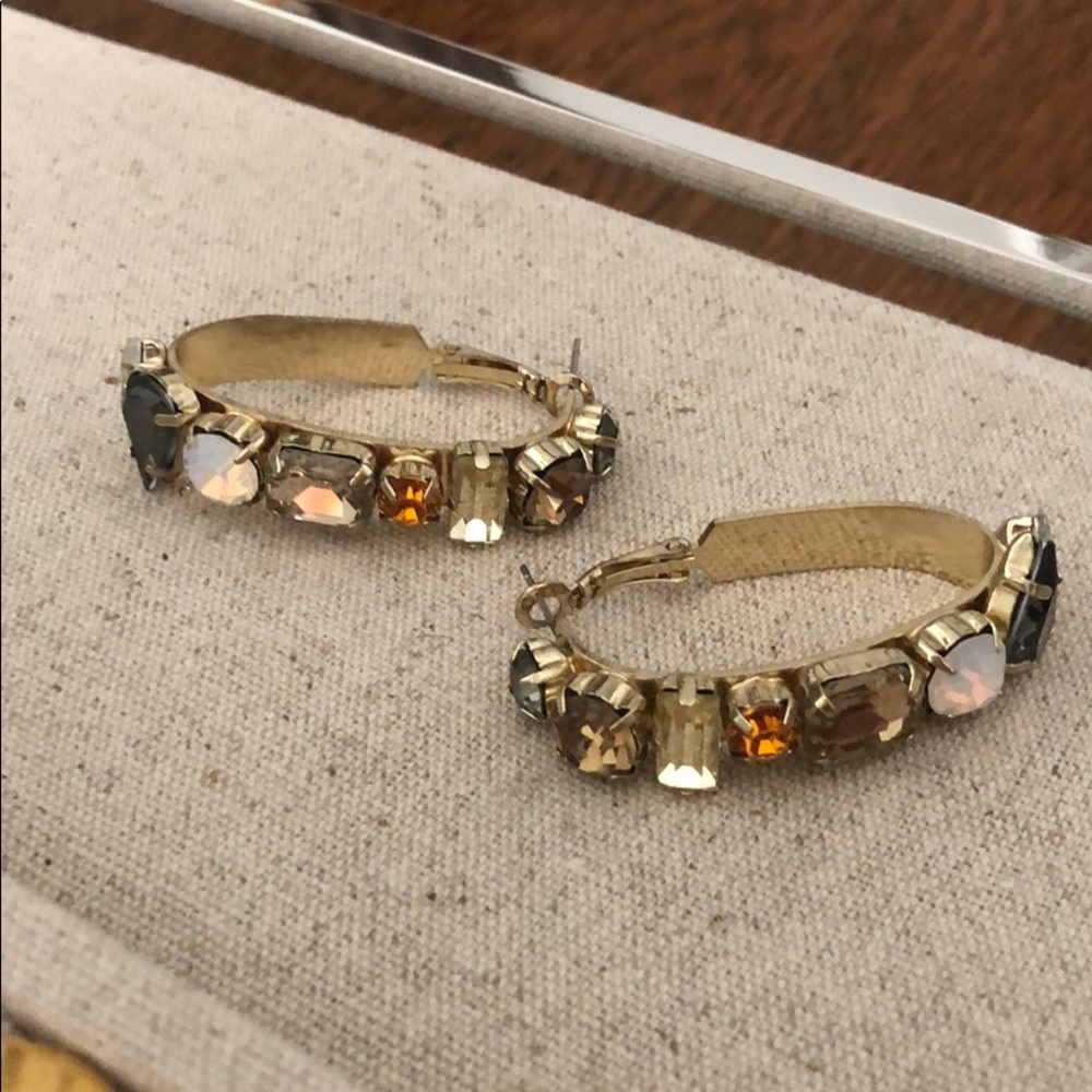 Jeweled hoop earrings